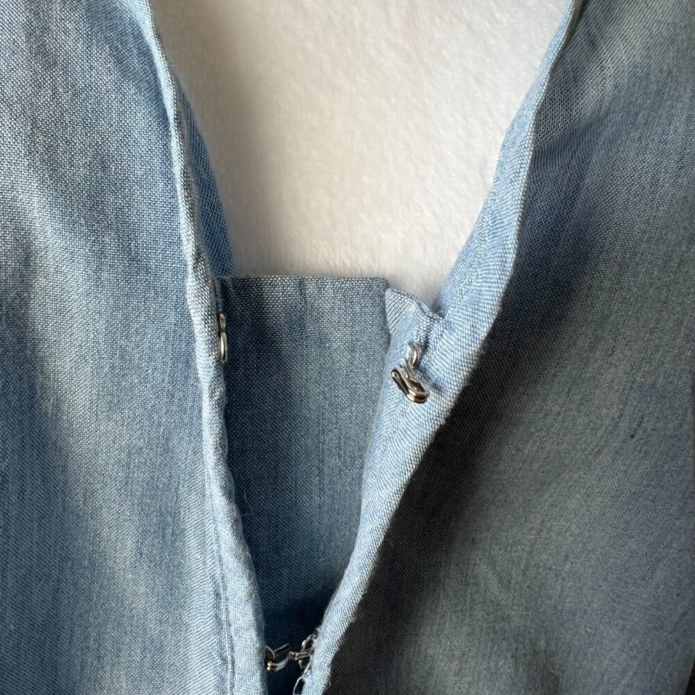 Sonoma Life+Style Weathered Denim Sleeveless Top, XL - Boho Chic! - Picture 4 of 13